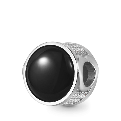 Black Natural Agate Charm