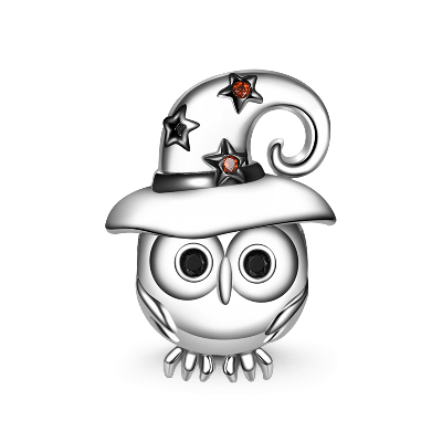 Owl with Witch Hat Charm