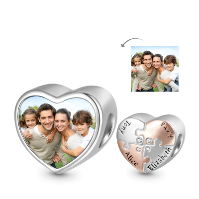 Engravable Photo Heart Charm