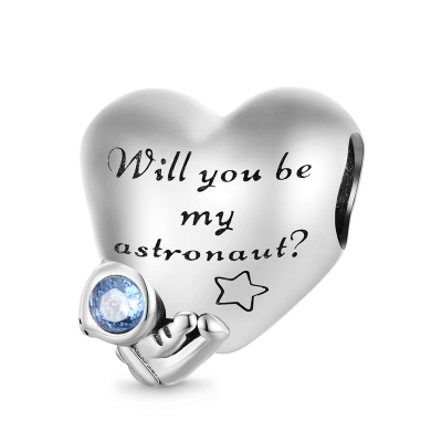 Astronaut Heart Charm
