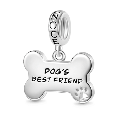 "Dog Loves Bone" Engravable Pendant