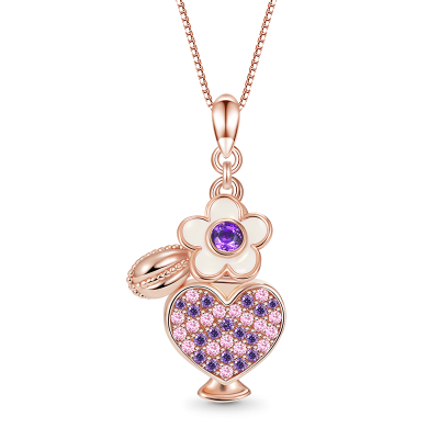 Perfume Heart Bottle Necklace