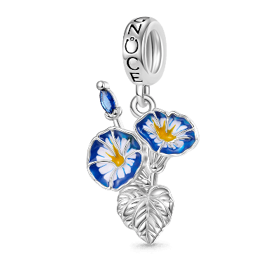 Sept.Birthday Flower Morning Glory Pendant