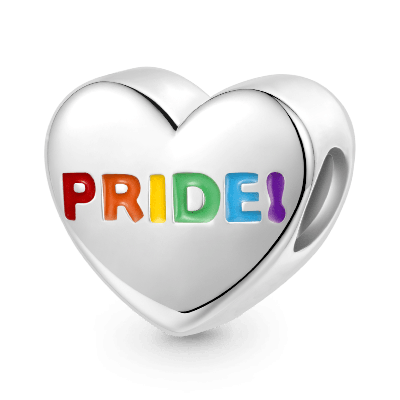 "PRIDE!" Rainbow Heart Charm