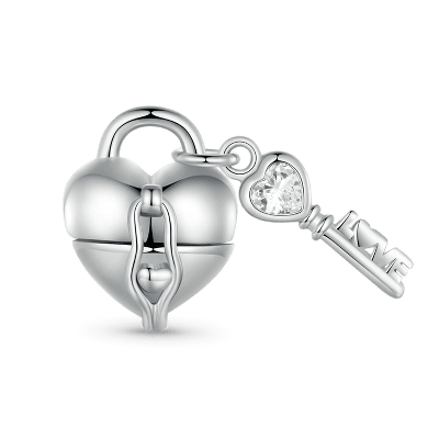 Heart Lock Key Pendant