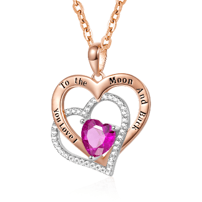 Birthstone Heart Necklace
