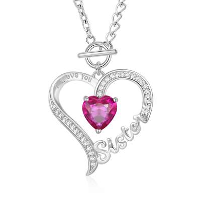 "Sister" Birthstone Necklace