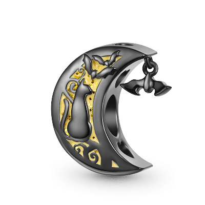 Cat Moon Charm