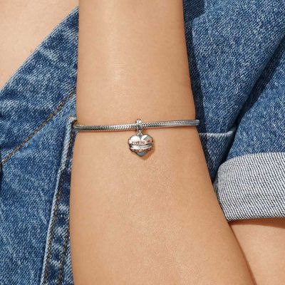 Engravable Heart Ribbon Pendant