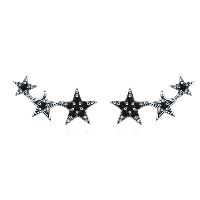 Black Star Stud Earrings