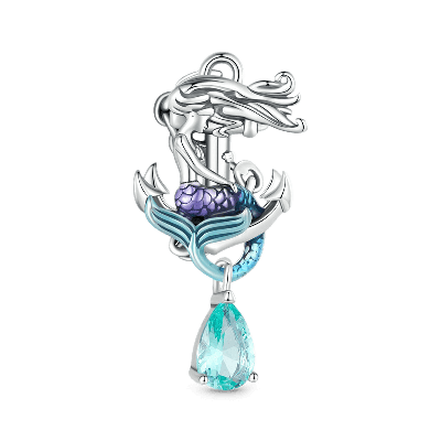 Mermaid on Anchor Charm