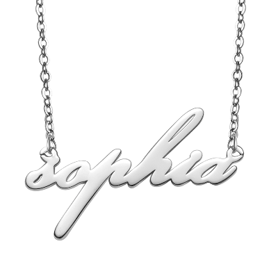 Simple Name Silver Necklace