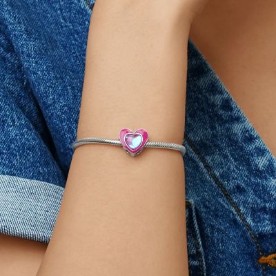Pink&Purple Heart Charm