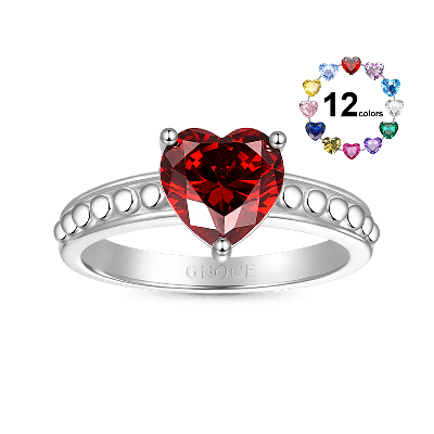 Birthstone Heart Ring
