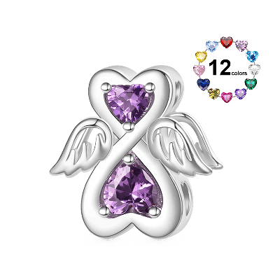 Birthstone Angel Charm