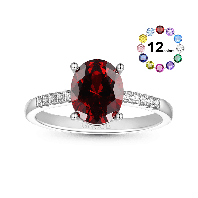 Oval-Cut Birthstone Ring