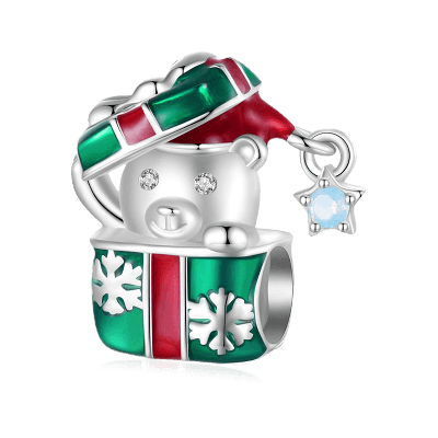 Christmas Gift Bear Charm