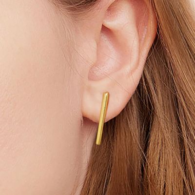 Long Bar Stud Earrings