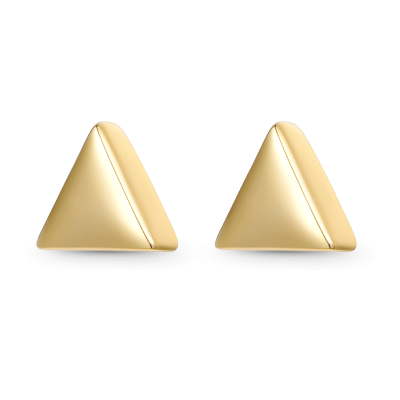 Gold Triangle Stud Earrings