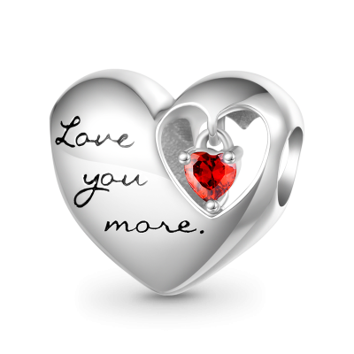 Love Heart Birthstone Charm