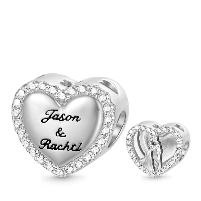 Engraved Married Couple Heart Charm