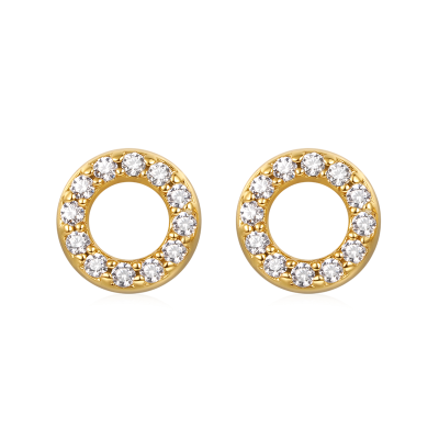 Pave Disc Stud Earrings
