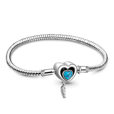 Heart Lock Feather Bracelet