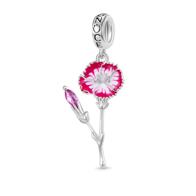 Jan.Birthday Flower Carnation Pendant