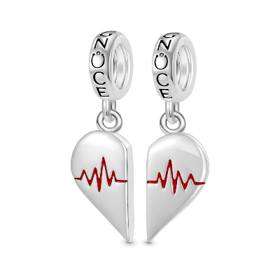 Engravable Couple's EKG Pendant