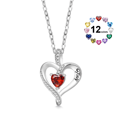 Birthstone Heart Necklace