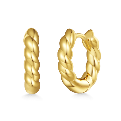 Twist Rope Design Hoop Earrings