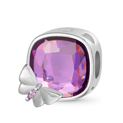 Amethyst Stone Butterfly Charm