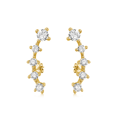 Cubic Zirconia Ear Crawlers Earrings