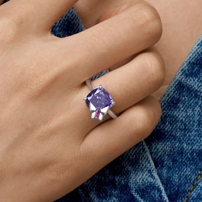 Square-cut Butterfly Ring