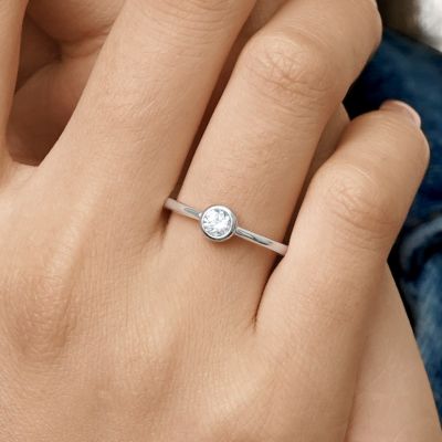 Basic Birthstone Promise Ring