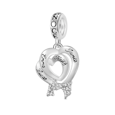 Engravable Double Heart Pendant