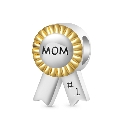 Mom Ribbon Badge Charm