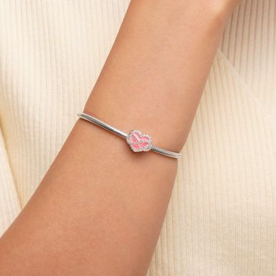 Infinite Love Pink Heart Charm
