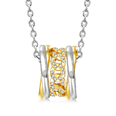 Interlocking Link Pendant Necklace