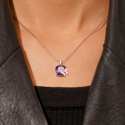 Purple Sugar Cube Necklace