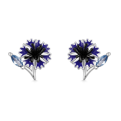 Cornflower Stud Earrings