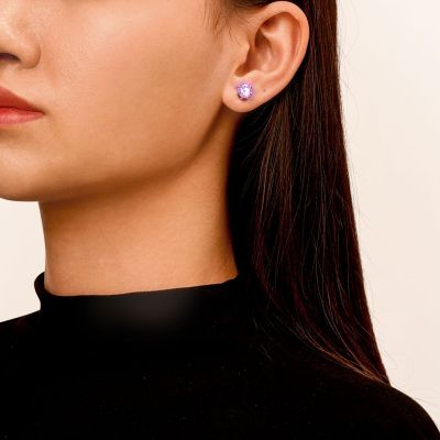 Purple Light-up Stud Earring