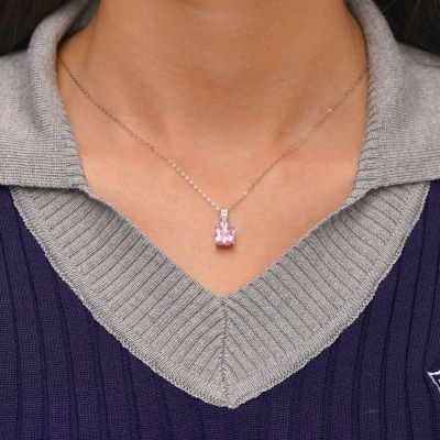 Square-shaped Birthstone Necklace