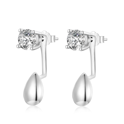 Drop Diamond Stud Earrings