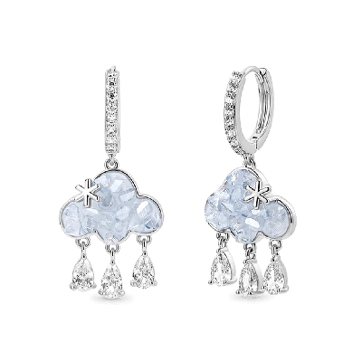 Cloud Tassel Stud Earrings