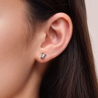 Green Moss Stud Earrings