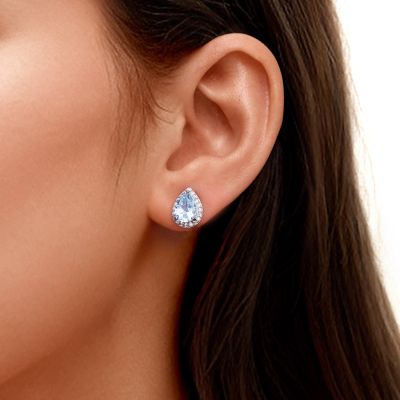 Topaz Sky Blue Stud Earrings