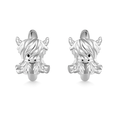 Highland Cow Hoop Stud Earrings