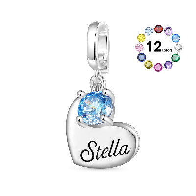 Heart Engravable Clasp Clusters Charm