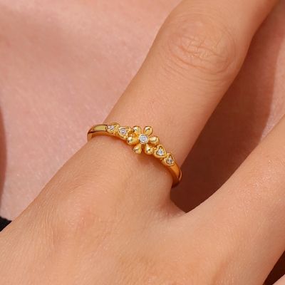 Flower Love Band Ring